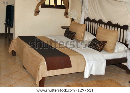 Hotel bedroom, Zanzibar, Tanzania, Africa