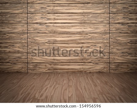 Abstract background of textured timber wall and wooden floor
