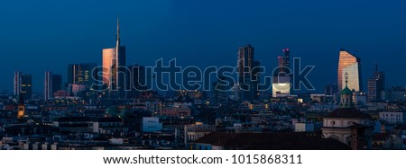 Milan skyline by night