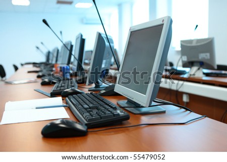 Computers, tables, the keyboard at office