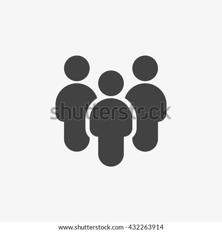 People Icon in trendy flat style isolated on grey background. Crowd sign. Persons symbol for your web site design, logo, app, UI. Vector illustration, EPS10.