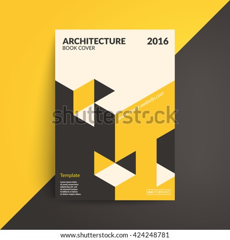 Isometric cover design. Architecture book. A4 format template for brochure,poster,flyer etc.
