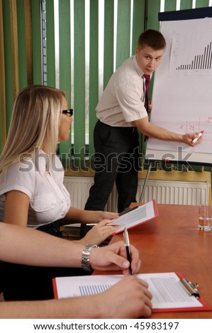 Training Staff In a office. Meeting on the training.
