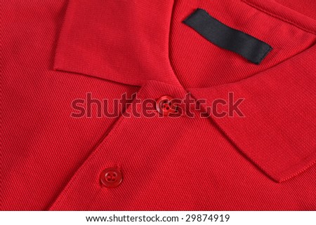 Red polo shirt close up