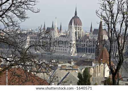 Hungarian parliament. Point of interest in Hungary.