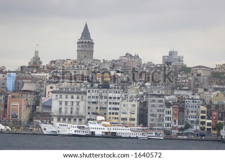 Turkish view on Bosporus. Point of interest in Istambul, Turkey