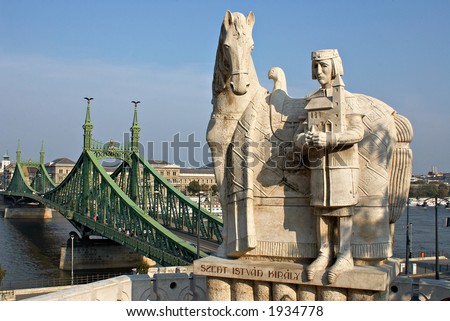 Monument of the first Hungarian king Ishtvav. Point of interest in hungary