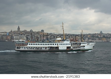 Turkish view of Bosporus. Point of interest in Instanbul, Turkey.