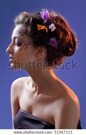 Spring is in the air (Beautiful young girl with fantasy makeup)