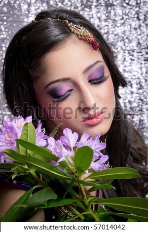 indian costume makeup. stock photo : Beautiful indian