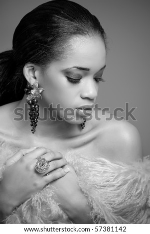 zene u uniformama ! Stock-photo-beautiful-black-girl-retro-styled-portrait-in-black-and-white-57381142