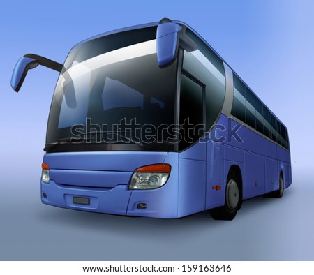 Blue Bus waiting for its Passengers