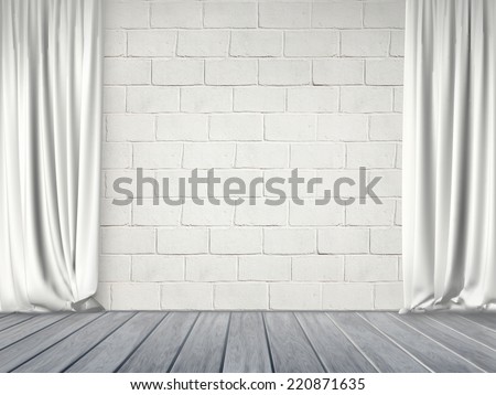 Curtains on an empty wall