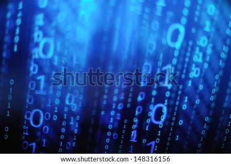 Abstract Background - Binary Code on Black Screen
