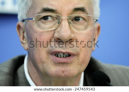 Kyiv, Ukraine - July 6, 2009: MP from the Party of Regions Mykola Azarov said during a press conference in Kyiv