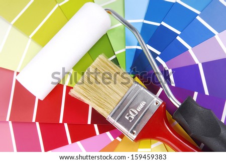 color guide sampler and paintbrush