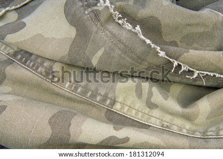 camouflage cloth texture crumpled