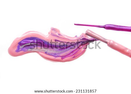 close up of the nail polish sample isolated on white