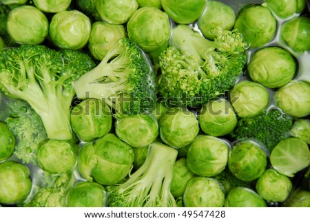 broccoli and brussels sprouts