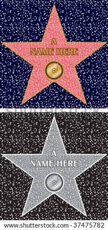 Stars Walk Fame on Walk Of Fame Star  Recording Stock Vector 37475782   Shutterstock