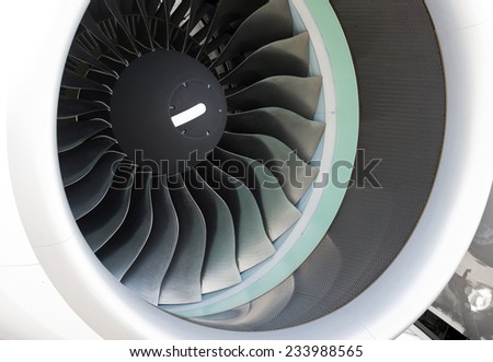 airplane turbine detail close-up