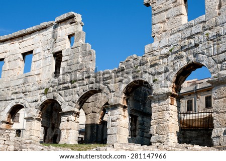 Roman Arena in Pula in Istria, Croatia, Europe