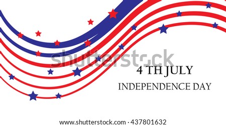 abstract ribbons, flag banner July 4 Independence Day of America, USA. Vector illustration;
