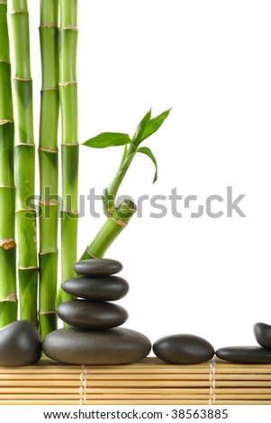 zen stones and bamboo