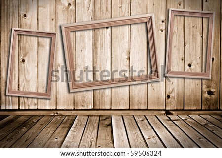 `wooden picture frame in the wooden room`