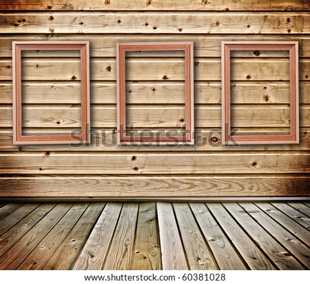 wooden picture frame in the wooden room