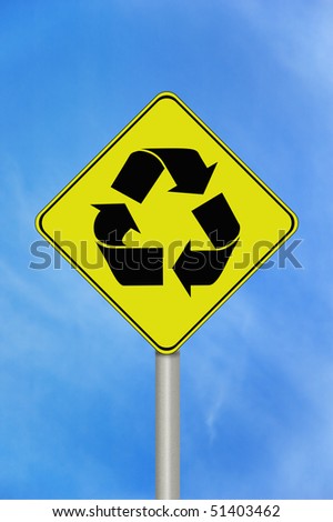 yellow recycle logo