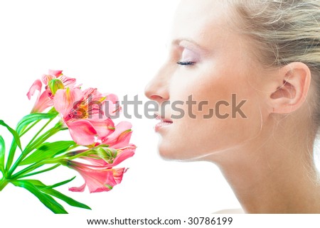 stock photo beautiful nacked girl with flowers nacked girl