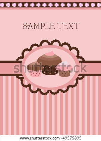 stock vector vintage cupcake design