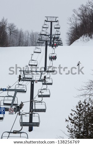 Chair lift at the ski hills