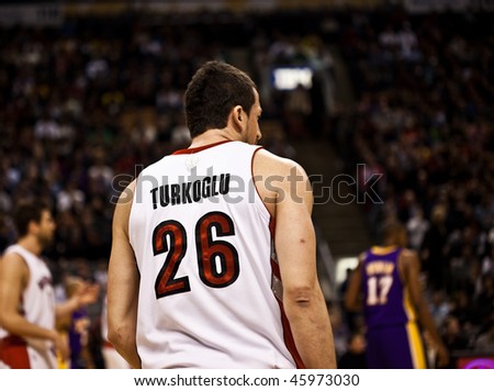 TORONTO - JANUARY 24: Hedo Turkoglu participates in an NBA basketball game at the Air Canada Centre on January 24, 2010 in Toronto, Canada.  Toronto Raptors beat the Los Angeles Lakers 106-105.