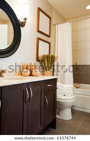 Nicely designed washroom in a model home