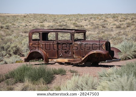 Abandoned car on Route 66