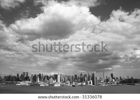 new york skyline black and white drawing. The skyline new york and the