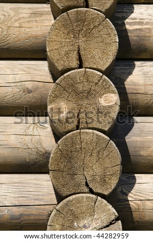 Element of a wooden log house