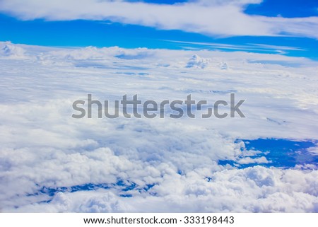 Blue sky cloud from bird eyes view