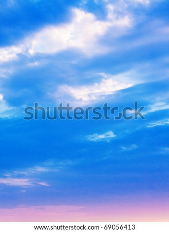 Background of blue-pink clouds in the sky