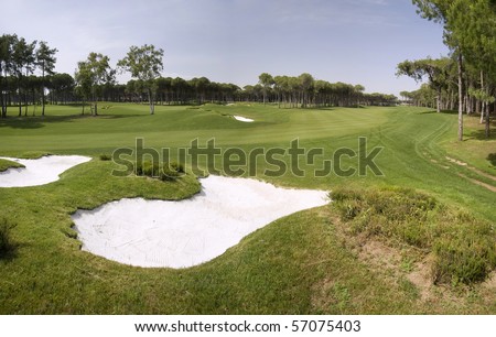 stock photo : panorama of golf club, landscape