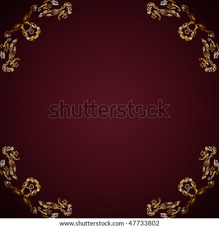 Dark Red Rug With Circular Pattern