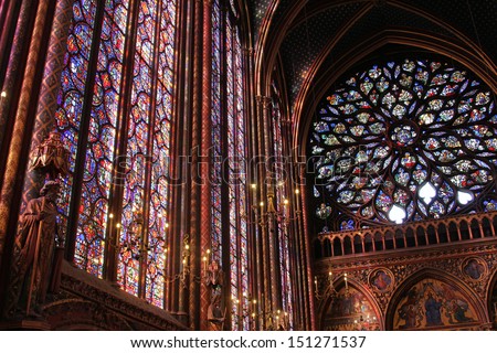 PARIS - NOVEMBER 06: The Sainte-Chapelle one of the most visited landmark in Paris, November 06, 2012. This 1246 inspired monument features 15 wonderful stain-glass windows in Paris.