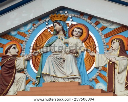KOLKATA, INDIA - FEBRUARY 10, 2014: Virgin Mary Queen of the Holy Rosary, Cathedral of the Holy Rosary, commonly known as the Portuguese Church. It is also known as the known as the Murgihata Church