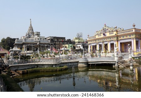 KOLKATA,INDIA - FEBRUARY 12: Jain Temple (also called Parshwanath Temple) is a Jain temple at Badridas Temple Street is a major tourist attraction in Kolkata, West Bengal, India on February 12,2014.