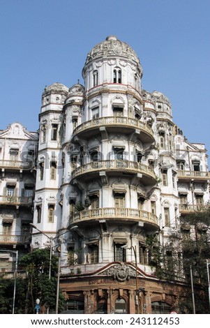 KOLKATA, INDIA - NOV 25: Esplanade mansions built during the British colonial era when Kolkata was the capital of British India on Nov 25, 2012 in Kolkata, India.