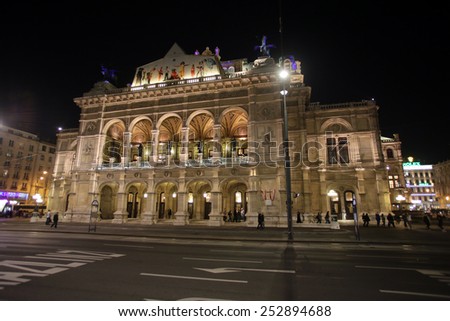VIENNA, AUSTRIA - OCTOBER 10:  Vienna State Opera House (Staatsoper). Vienna, Austria on October 10, 2014.
