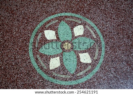 KOLKATA, INDIA - FEBRUARY 08: decorative floor in Daya Dan, one of the houses established by Mother Teresa and run by the Missionaries of Charity, Kolkata, West Bengal, India on February 08, 2014.