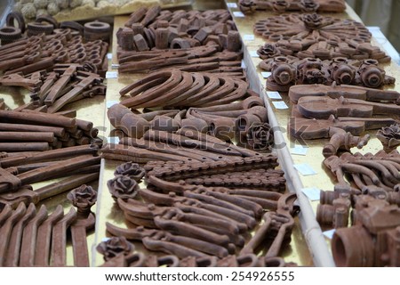 ZAGREB, CROATIA, FEBRUARY 13, 2015: Chocolate products exhibited at the Fair chocolate in Zagreb, on February 13, 2015.